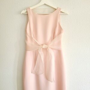 Event midi dress Talbots with light silk bow petal pink Size 4